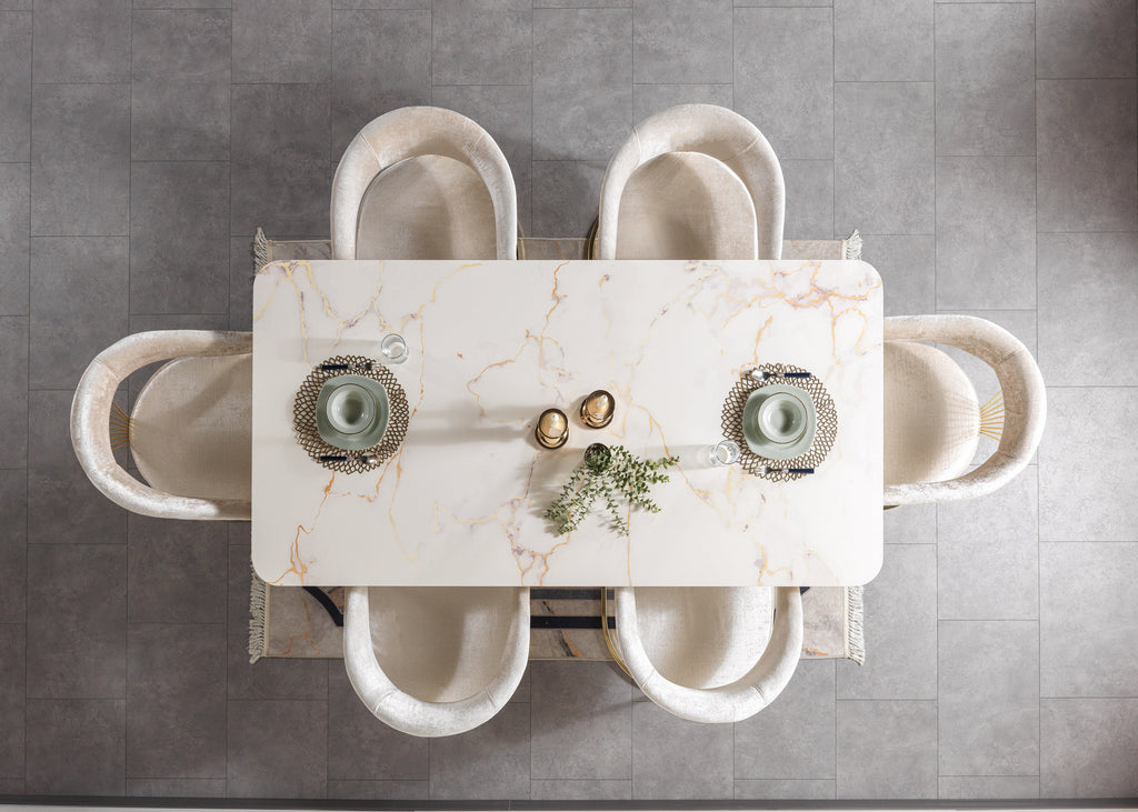 Santana Ivory 7-Piece Dining Set