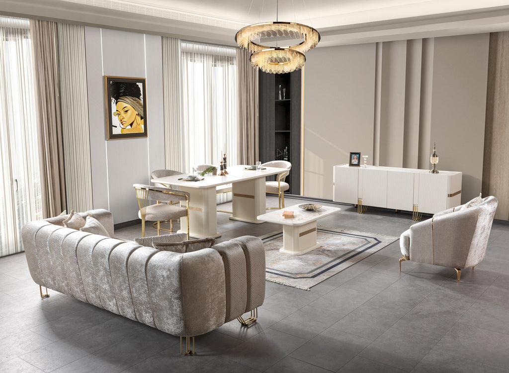 Santana Ivory 7-Piece Dining Set