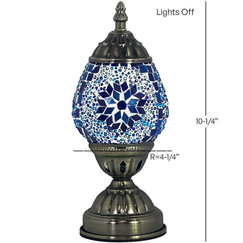 Moroccan Blue Flower Mosaic Table Lamp