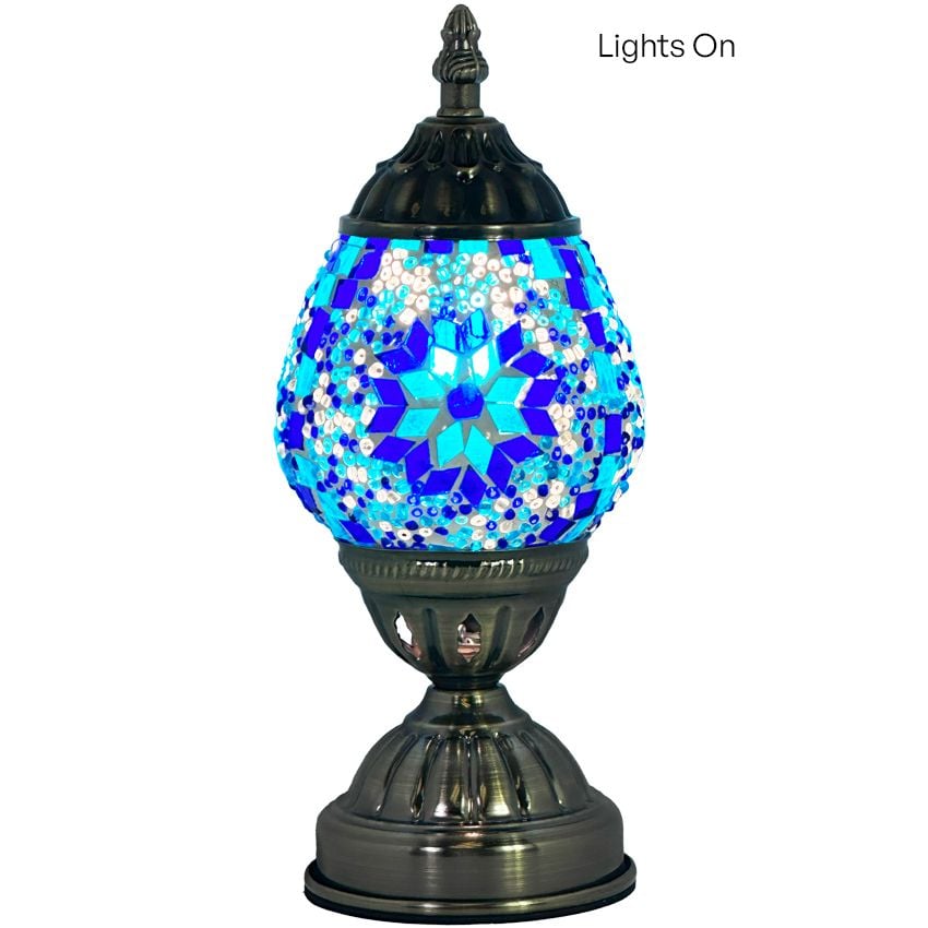 Moroccan Blue Flower Mosaic Table Lamp