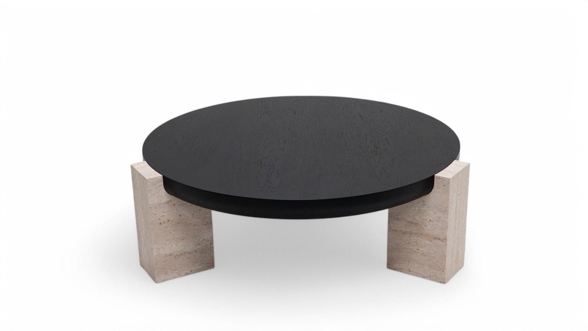 674 Black-Travertine Coffee with End Table