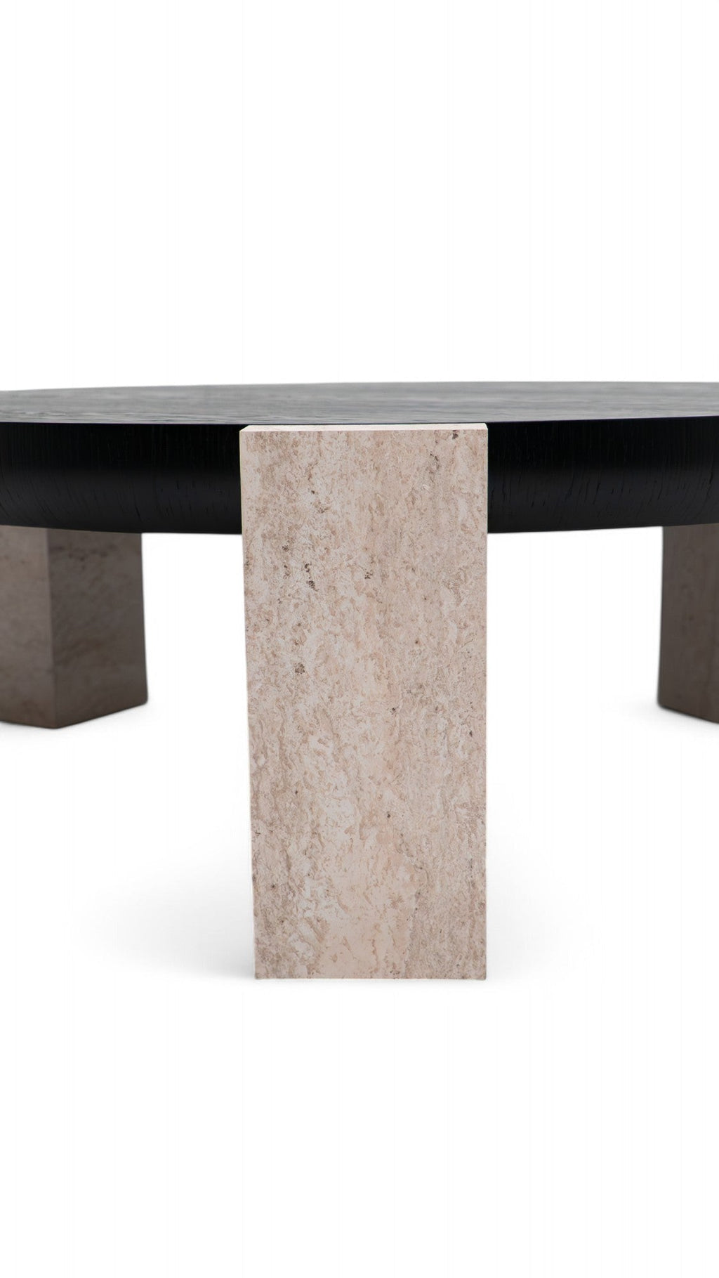 674 Black-Travertine Coffee with End Table