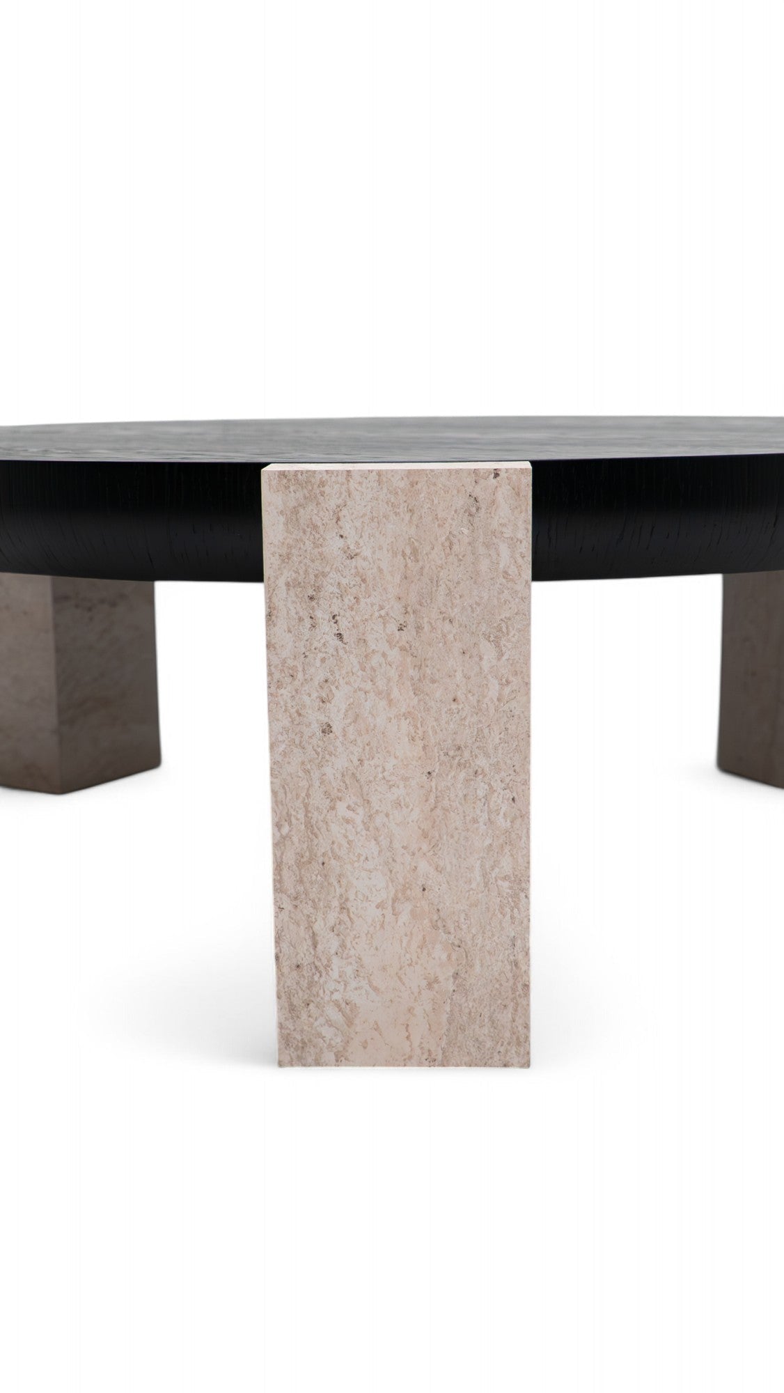674 Black-Travertine Coffee with End Table