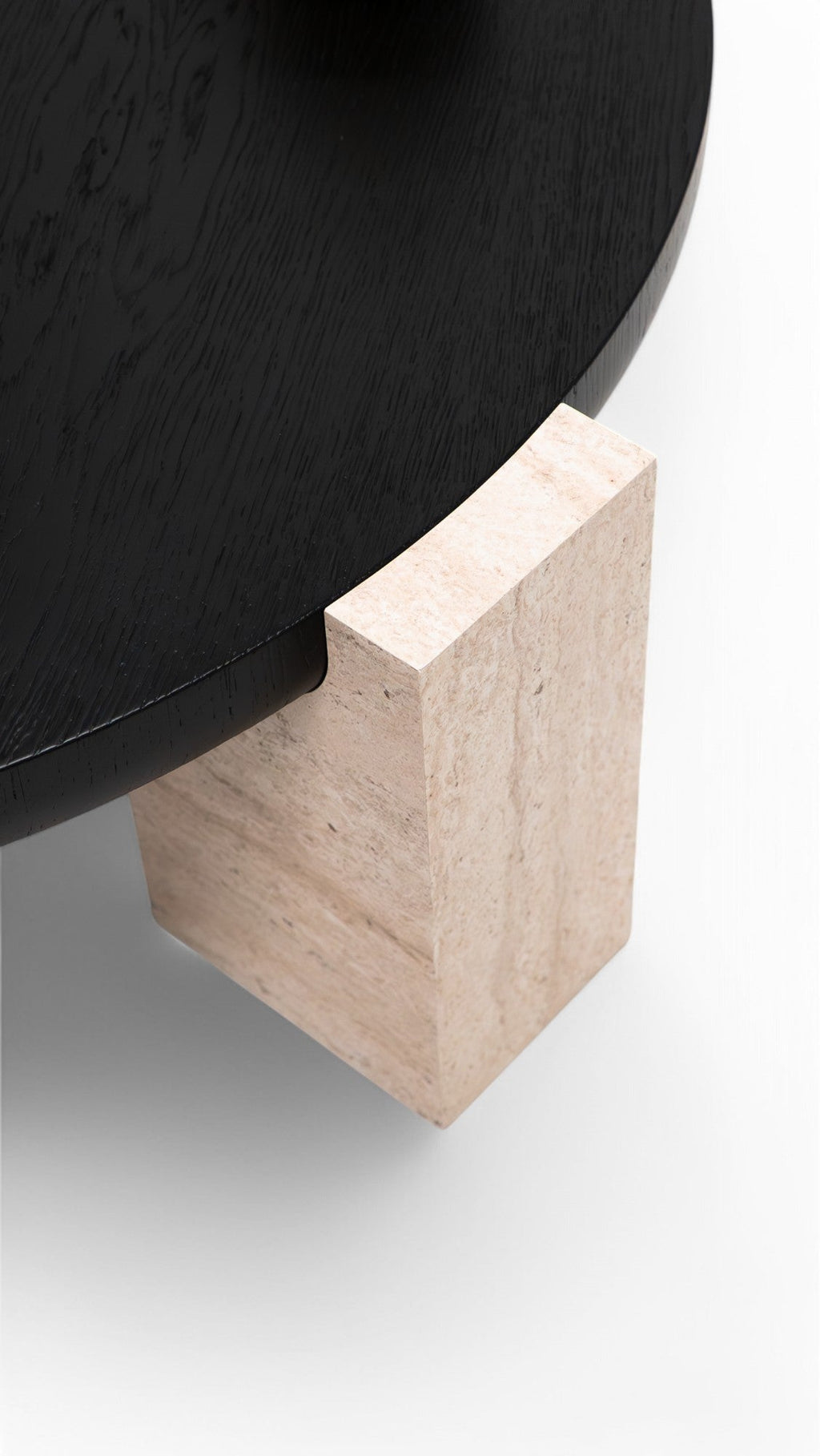 674 Black-Travertine Coffee with End Table