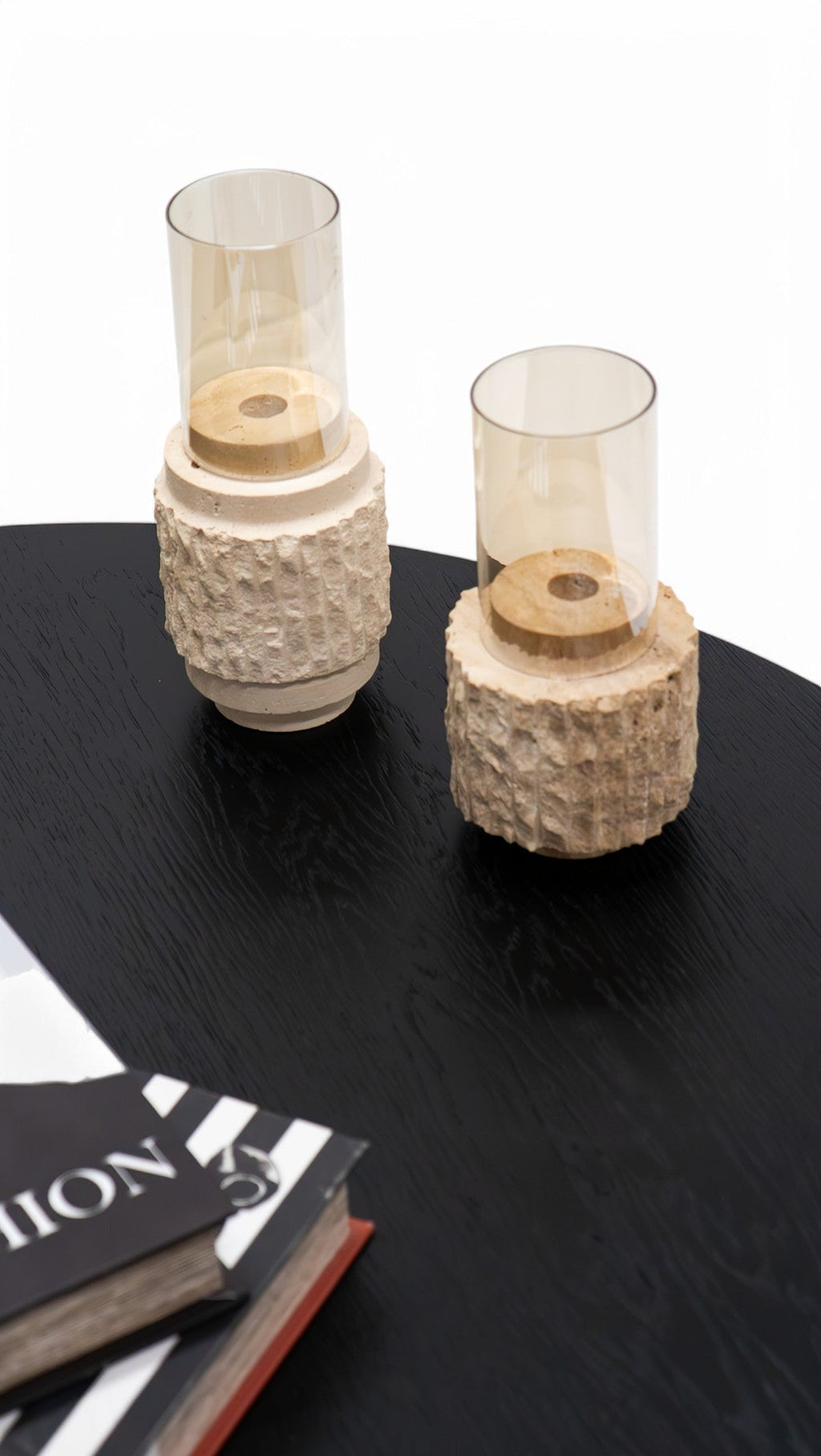 674 Black-Travertine Coffee with End Table