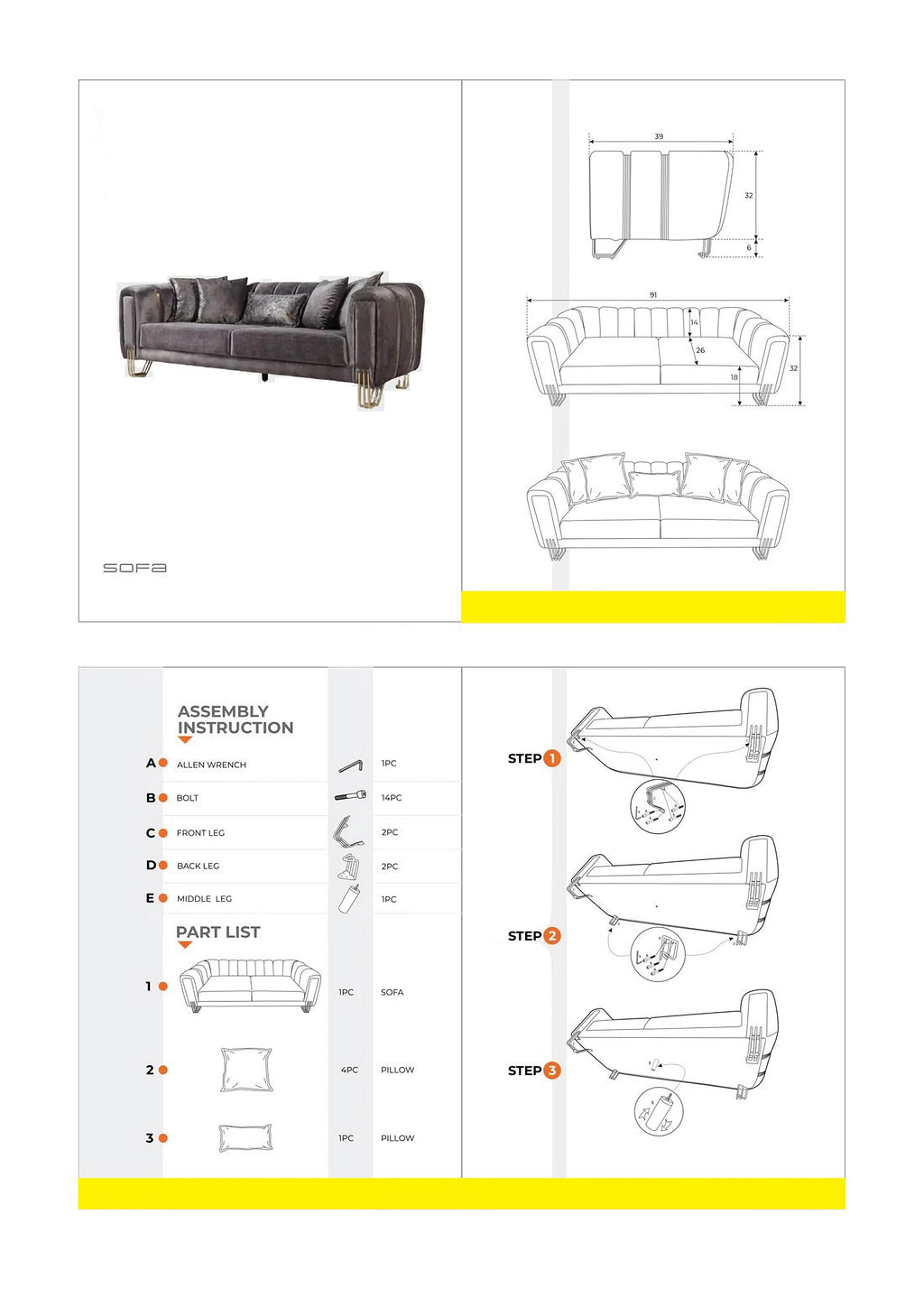 Santana Velvet Sofa & Loveseat and chair Set