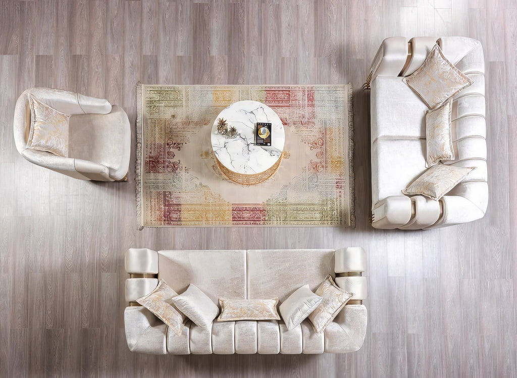 Santana Velvet Sofa & Loveseat and chair Set