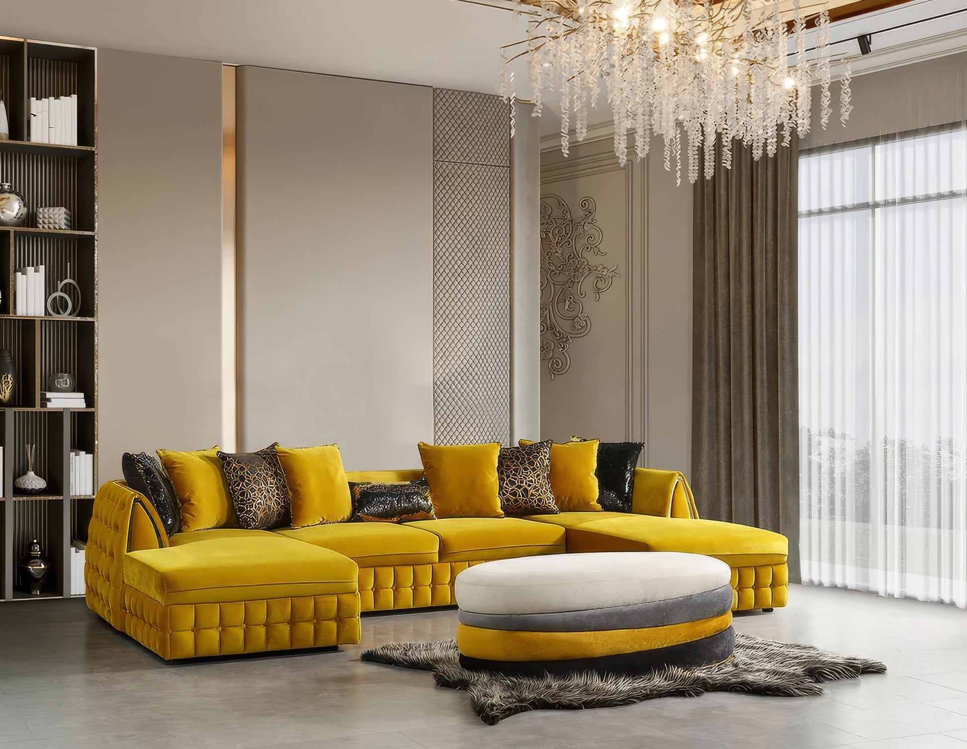 Sicilya Sectional Mustard