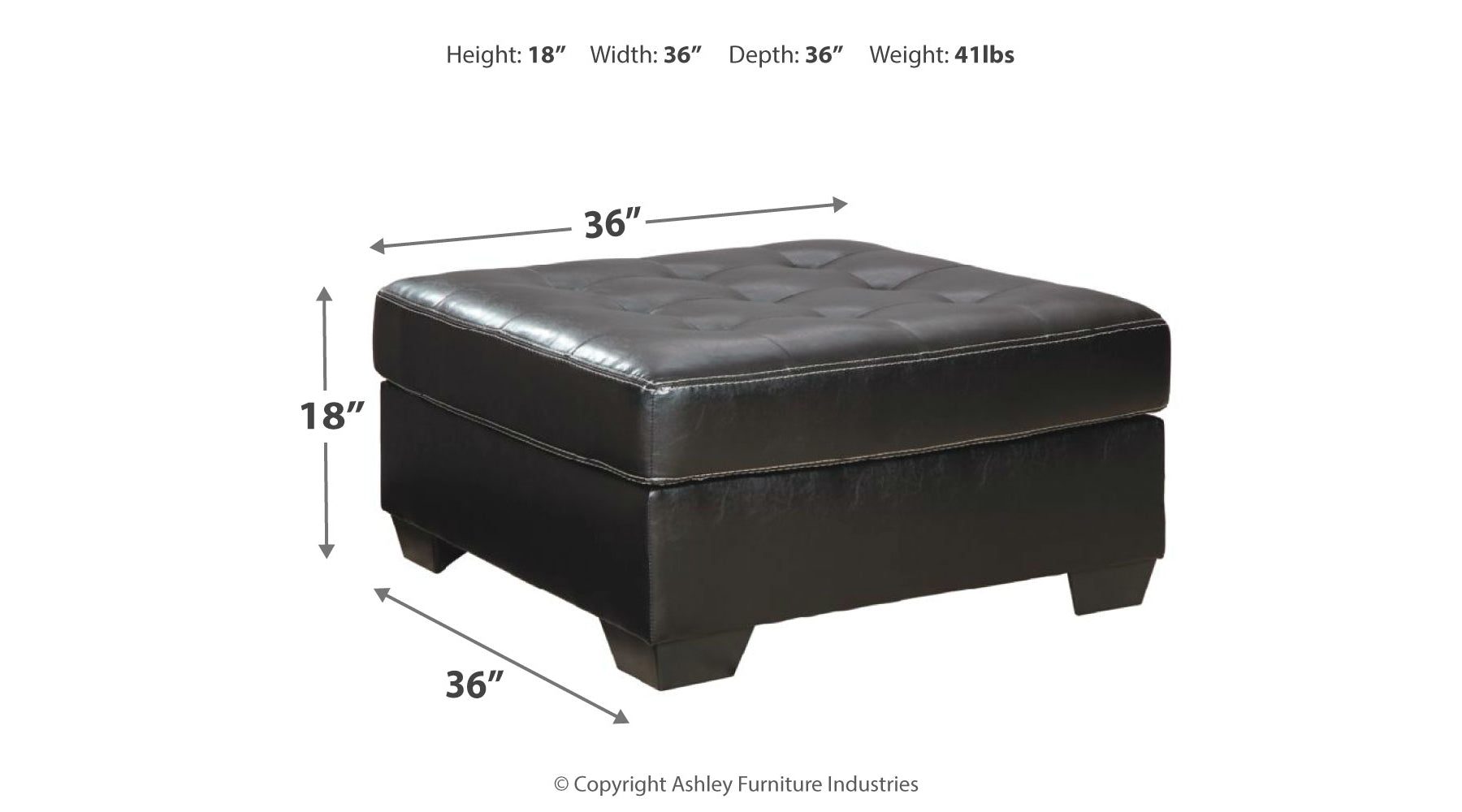 [SPECIAL] Jacurso Charcoal Oversized Ottoman