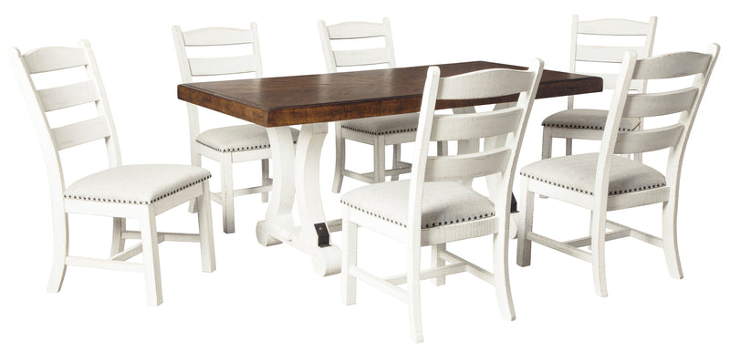 Valebeck White/Brown Rectangular Dining Set