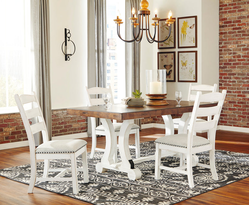 Valebeck White/Brown Rectangular Dining Set