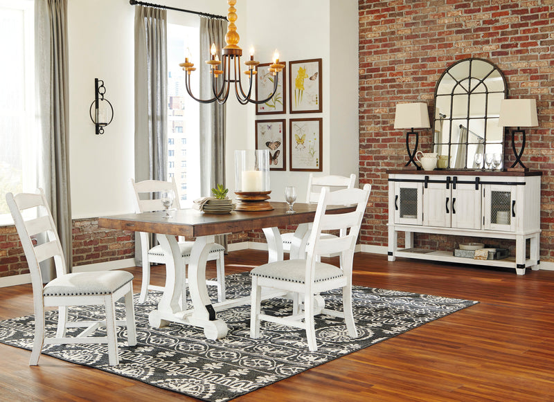 Valebeck White/Brown Rectangular Dining Set