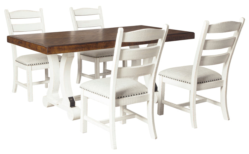 Valebeck White/Brown Rectangular Dining Set
